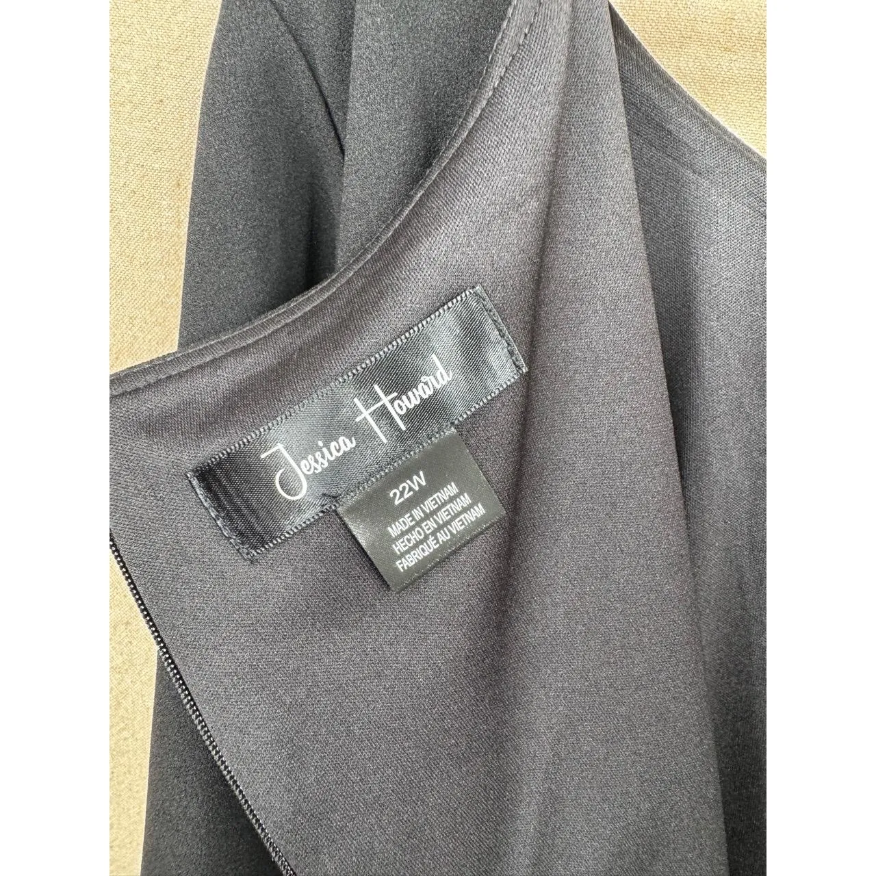 Jessica Howard Dress Womens 22W Black Short Bell Sleeve Pleated Mini - Image 7