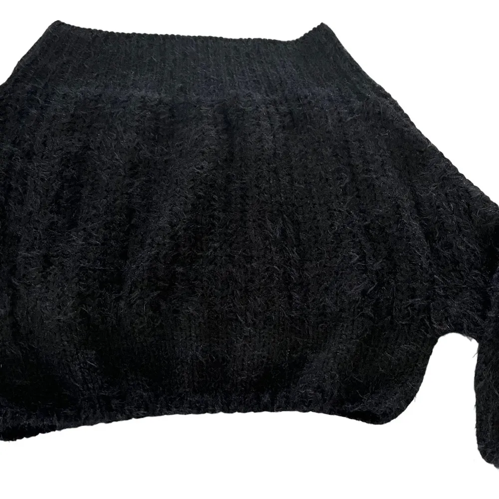 Debut Black Fuzzy Eyelash Off The Shoulder Sweater - Image 5