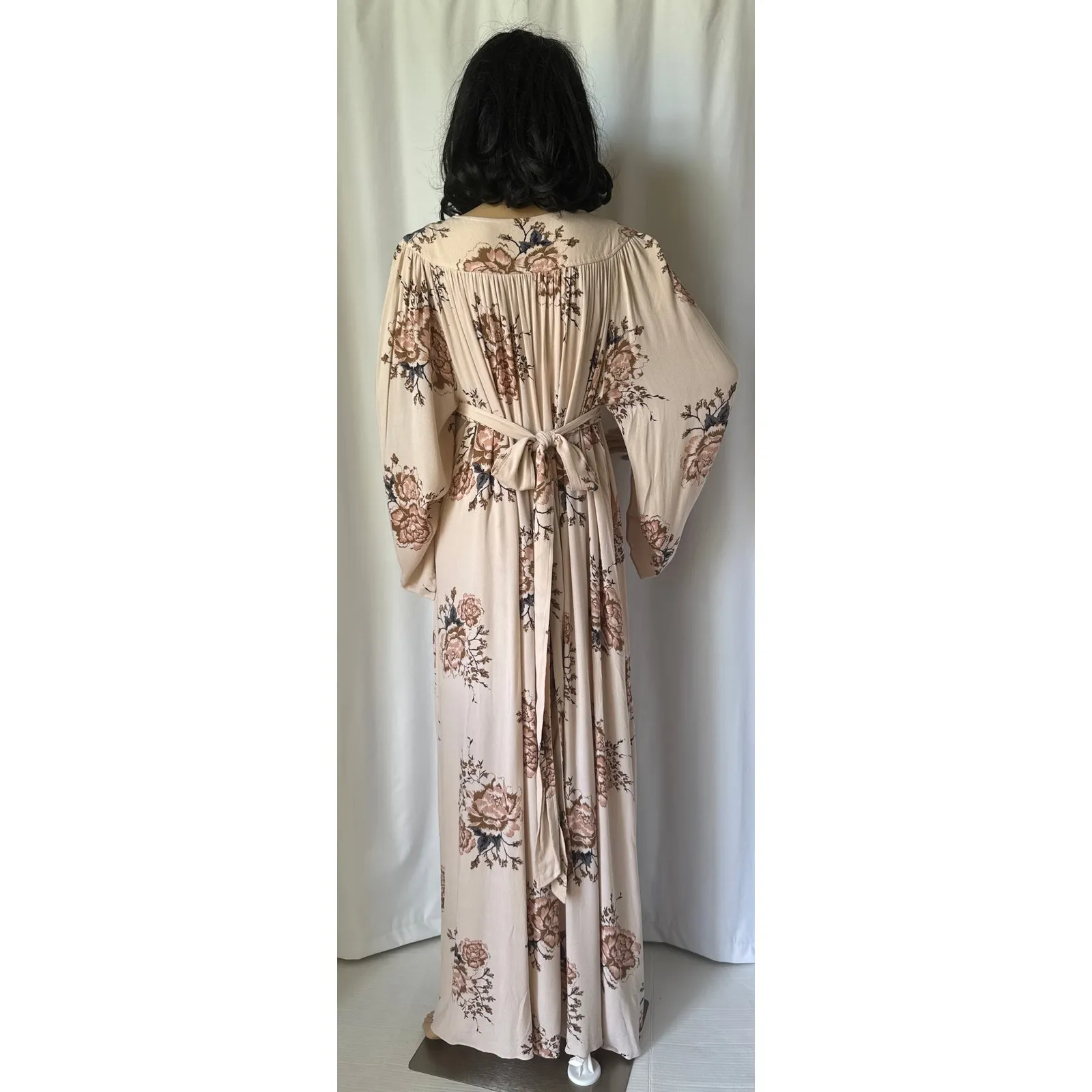 Free People Wild Laurel boho belted Maxi Dress bell sleeves small - Image 15