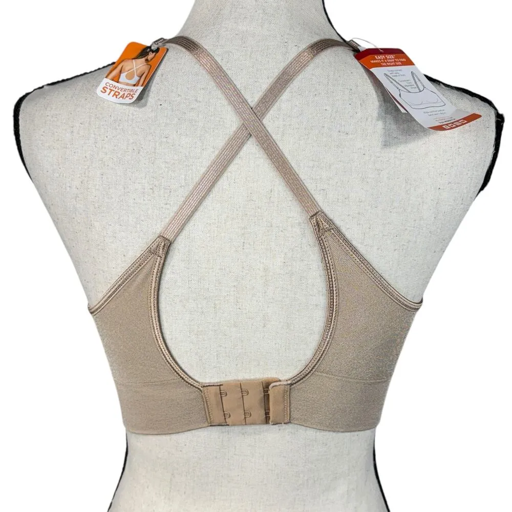 Warners Easy Does It Medium Convertible Bra Comfort Band Padded Cups Adjustable Tan - Image 5