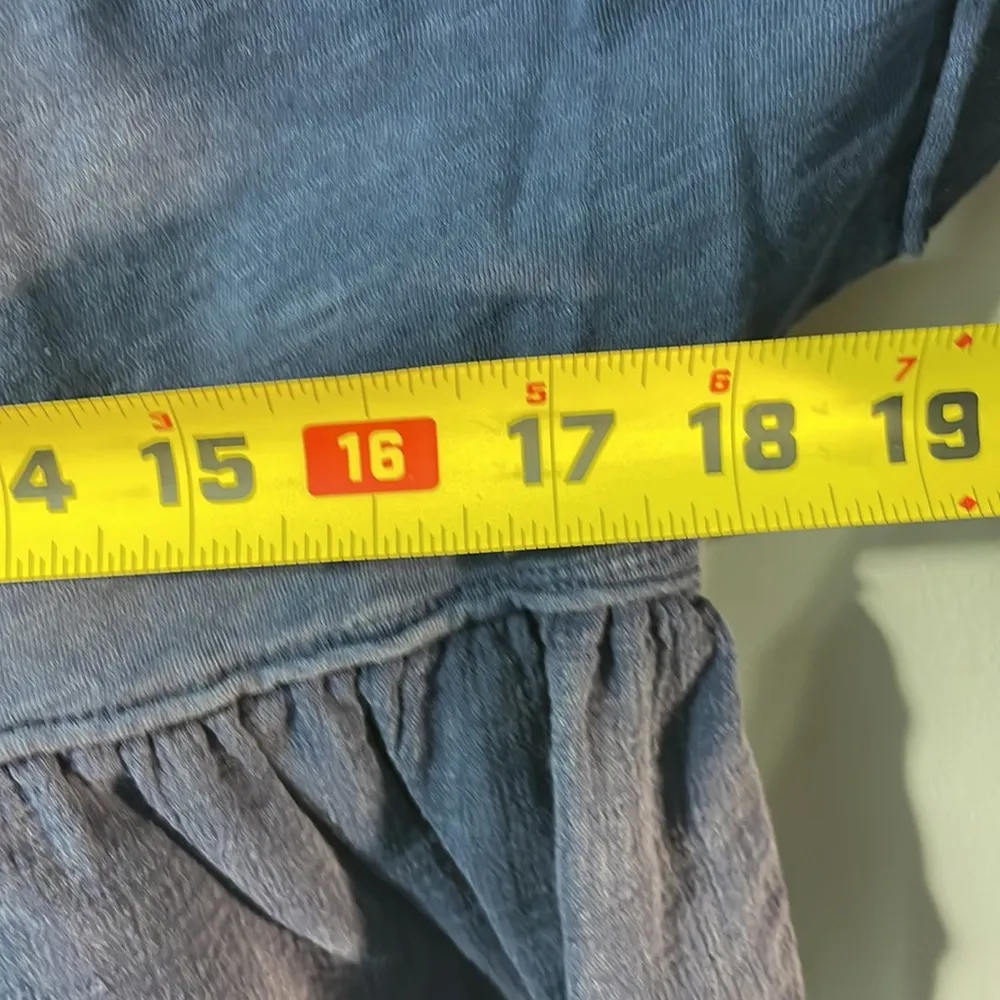 Altar’d State blue ruffled long sleeve top with raw edges in size xs - Image 7