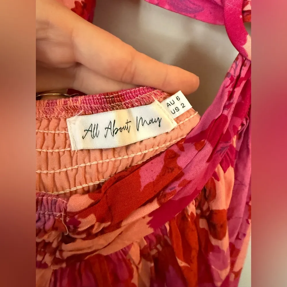 All About May Floral Long Sleeve Cut Out Maxi Dress Size 2 - Image 6