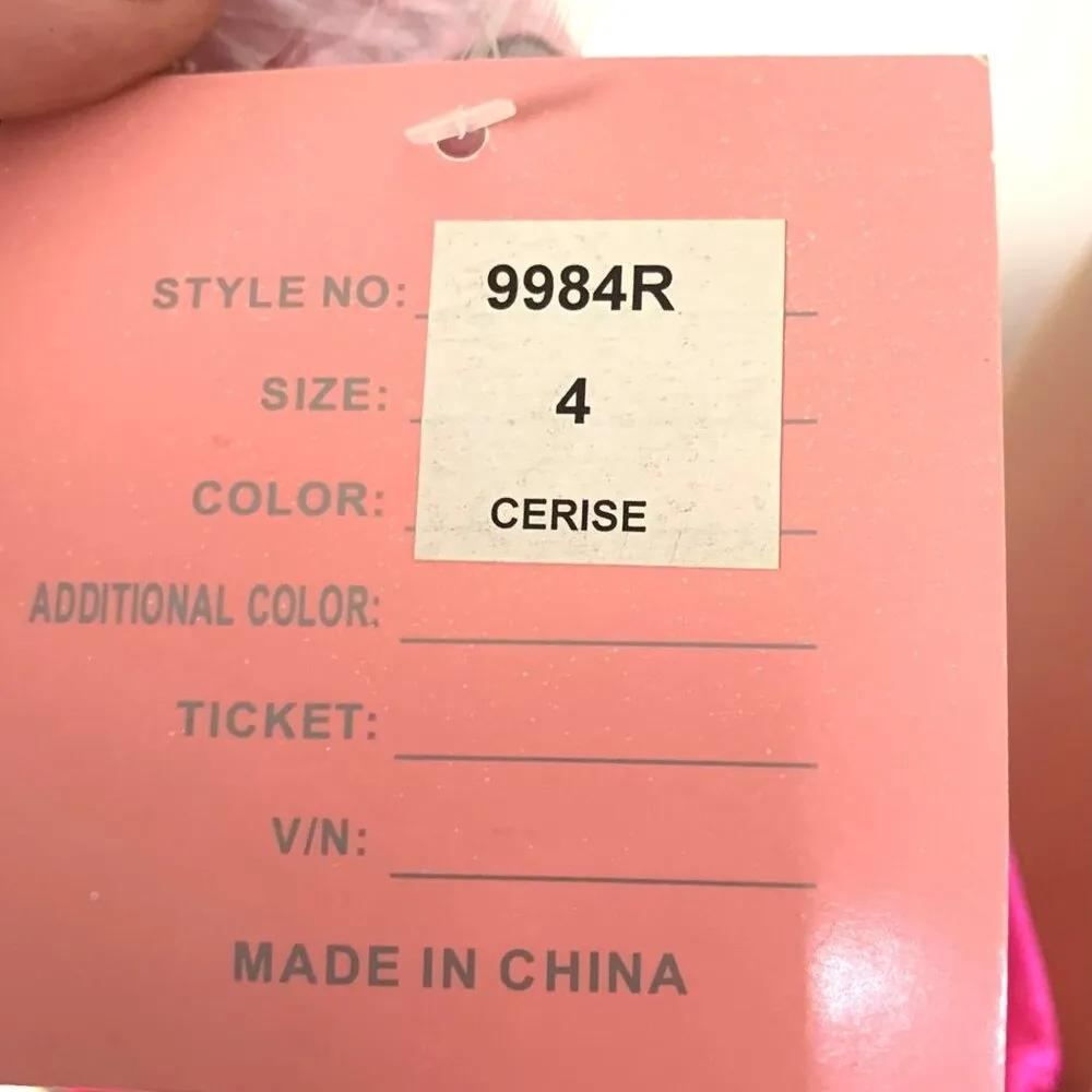 Strapless Barbie Pink Gown 4 Rhinestone Embellished Flowing Chiffon Skirt Prom - Image 12