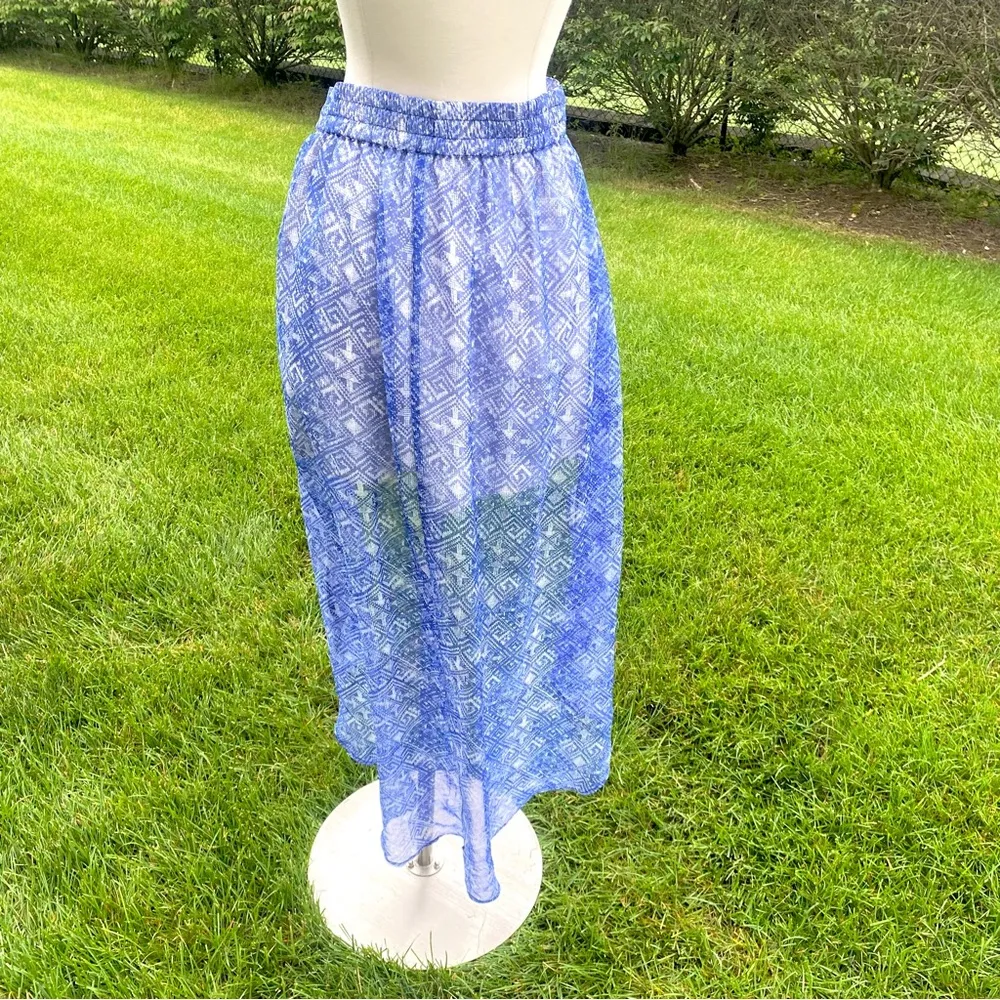 Ecoté urban outfitters small high low chiffon skirt blue - Image 12