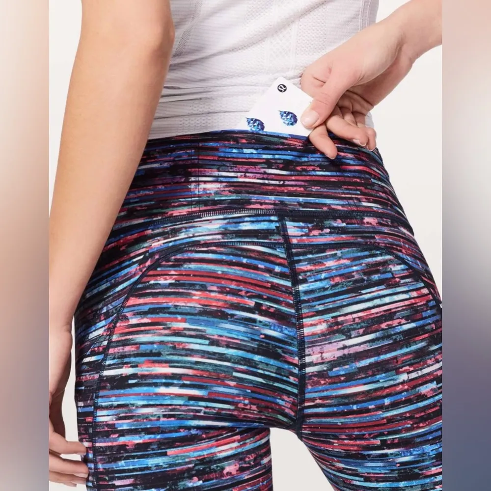 Lululemon Fast & Free 7/8 Tight II *Nulux 25" Hinshu Alpine White Multi 8 - Image 4