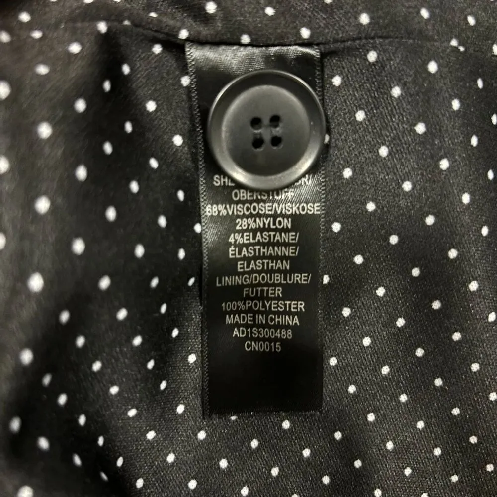 Adrianna Papell Womens Black Blazer Jacket Polka Dot Lining  Size Medium - Image 7