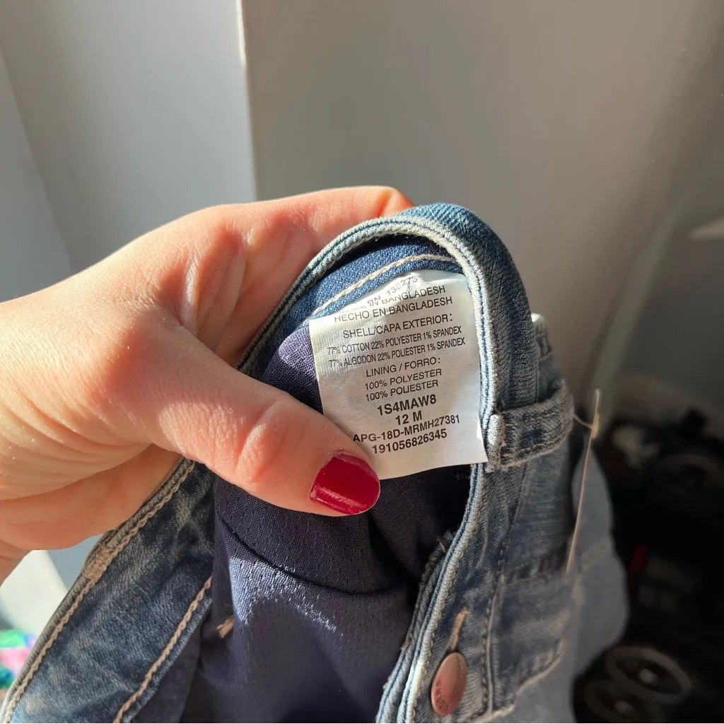 Riders by Lee Women's Classic Blue Mini Skirt built in shorts women’s 12 FLAWS - Image 10