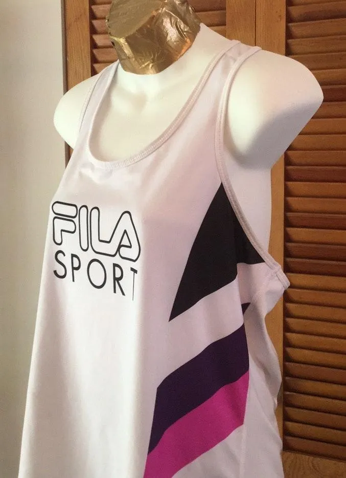 FILA White Racerback Tank Top - Image 4