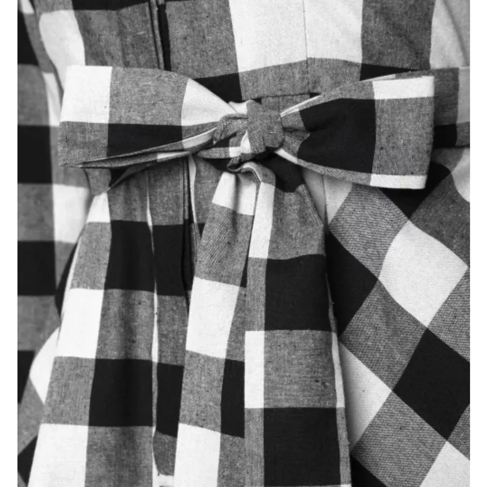 Collectif X ModCloth 50s Mara Check Midi Fit & Flare Shirtdress Shirt Dress Black Size XS - Image 9