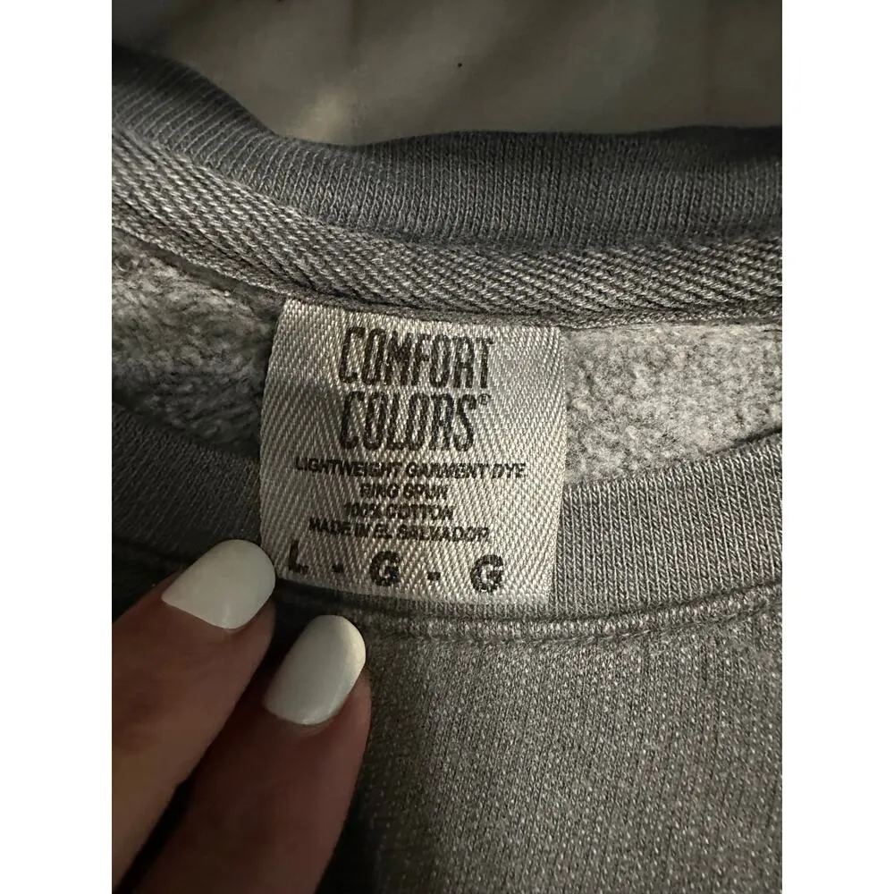 Comfort Colors "Visionary" Crewneck Sweatshirt Size Large Gray Lightweight - Image 4