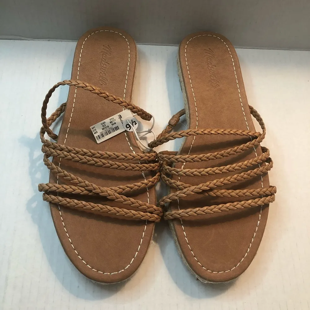 Madewell Sandals Kathryn Espadrille Slide in Brown Amber Leather Sz 9.5 BNWT - Image 8