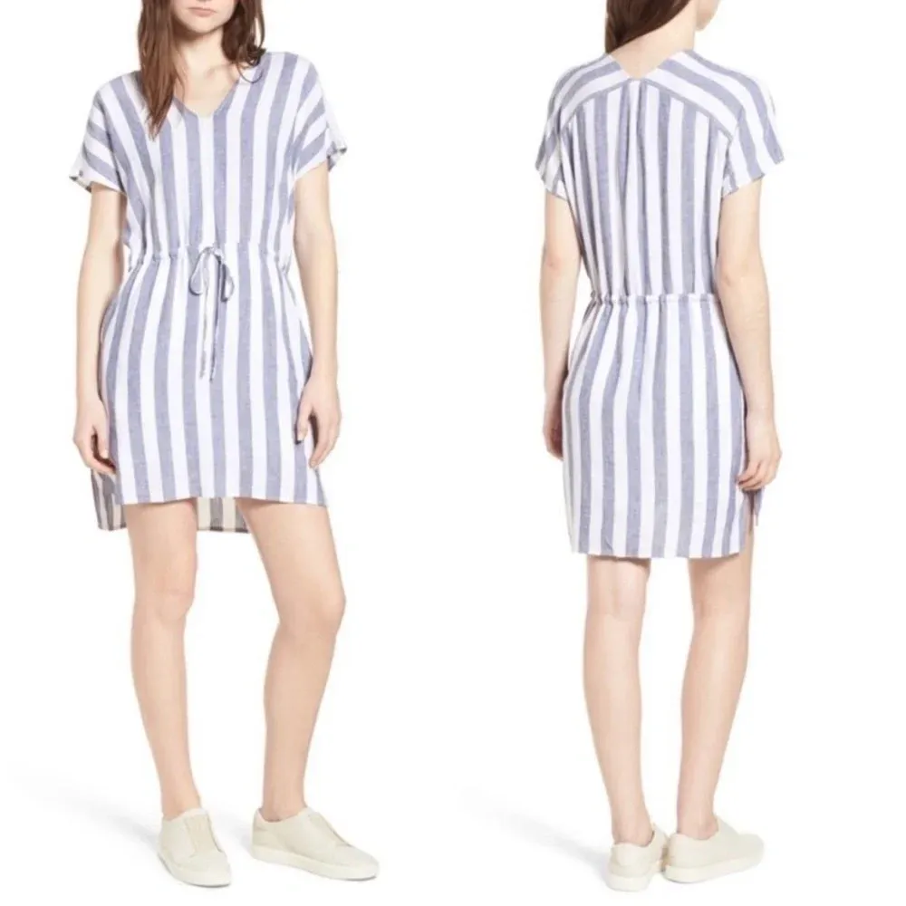 Rails Wren Stripe Linen Mini Dress Women’s L Nautical Preppy Coastal Beach - Image 2