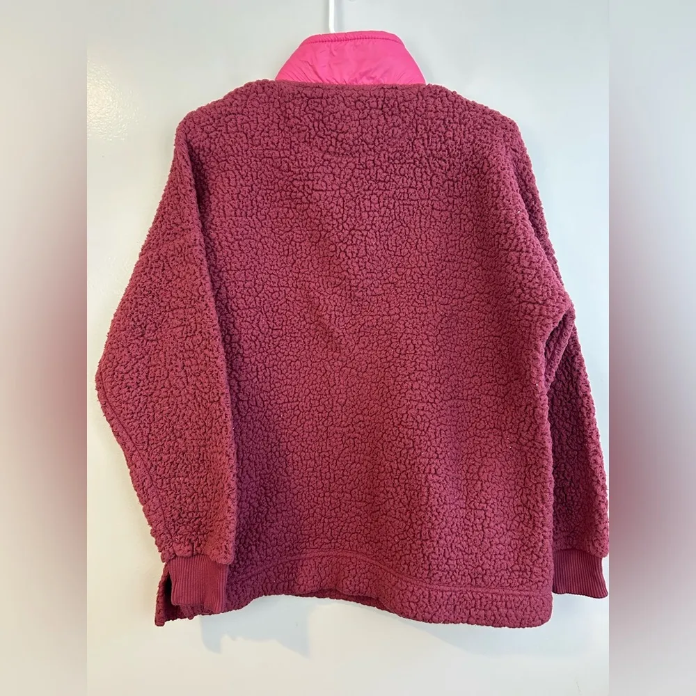 Aerie Dream Sherpa Quater Zip Pink Sweatshirt Size Small - Image 7