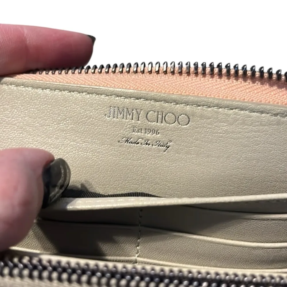 Jimmy Choo Authentic Star-Studded Light Pink Wallet - Image 9