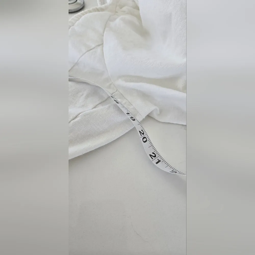 STAUD White Puff Sleeve Linen Dress Size 12 - Image 12