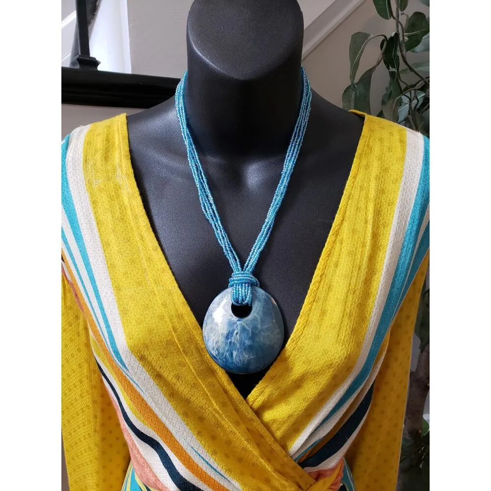 Anthropologie Dress Women Petite XL Multicolor Wrap V Neck Long Sleeve Boho - Image 3