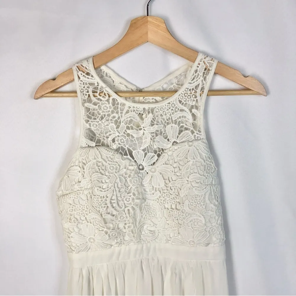 Lulu's Ivory White So Far Lace Bust Open Back Formal Gown S - Image 4