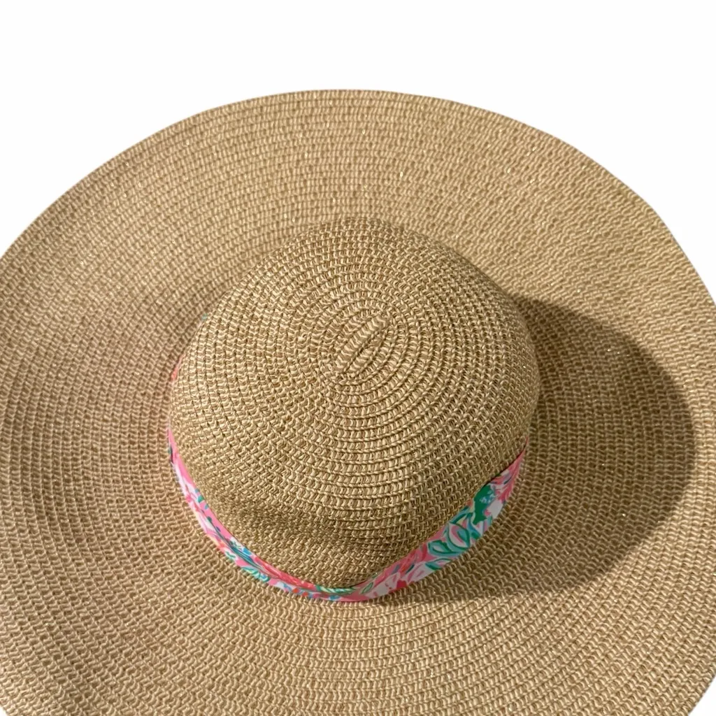 Lilly Pulitzer Floppy Beach Hat Pink Floral Journey To The Jungle Sun Hat - Image 2