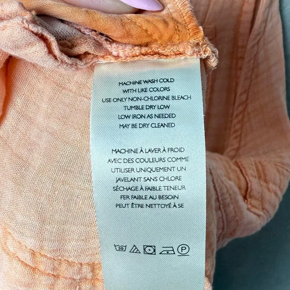 Anthropologie Pilcro Women’s Gauze Micro Overalls Peach Summer Beach US 2 New - Image 9