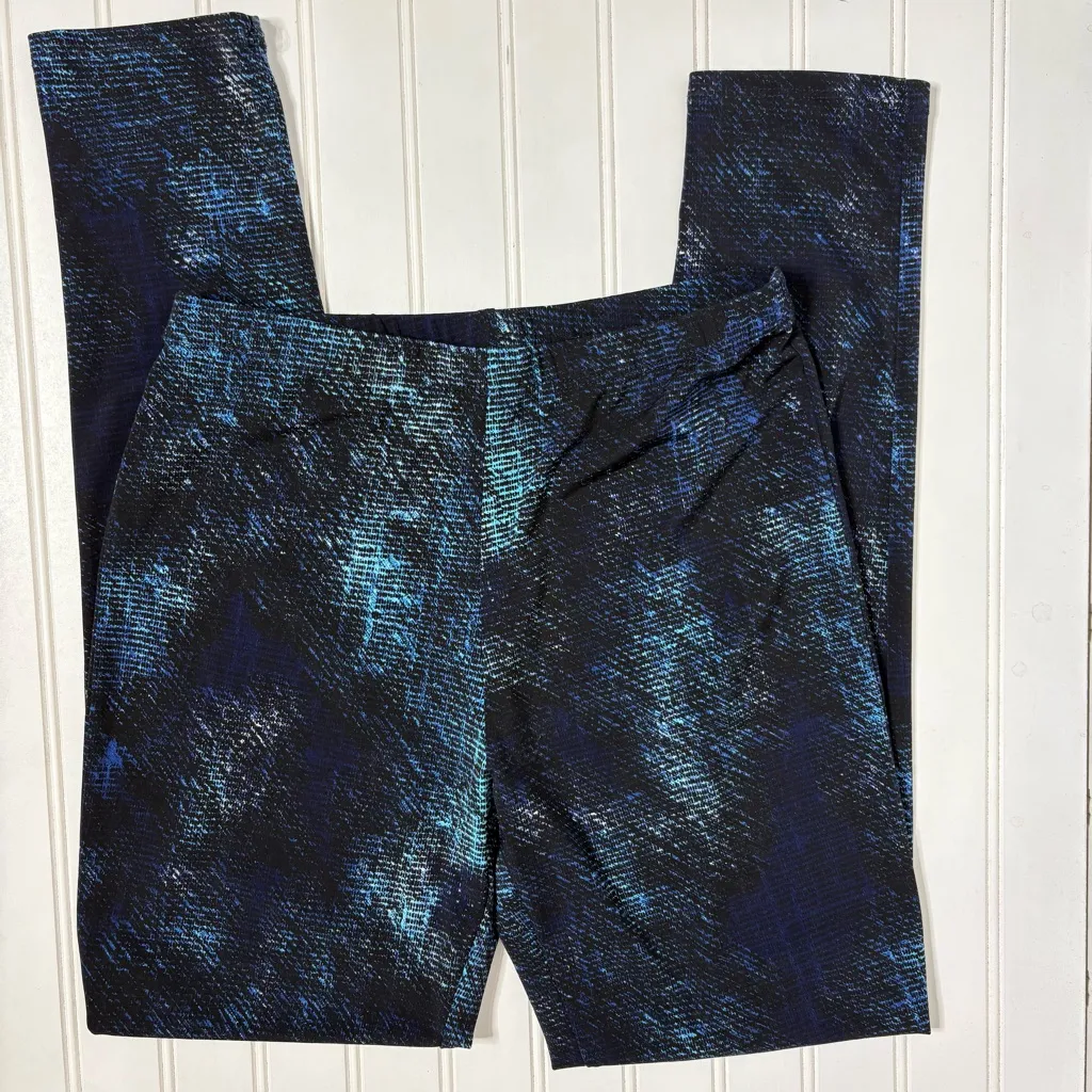 Clara Sunwoo Womens Signature Slim Leggings L Blue Soft Knit Minimalist Travel Size M - Image 3