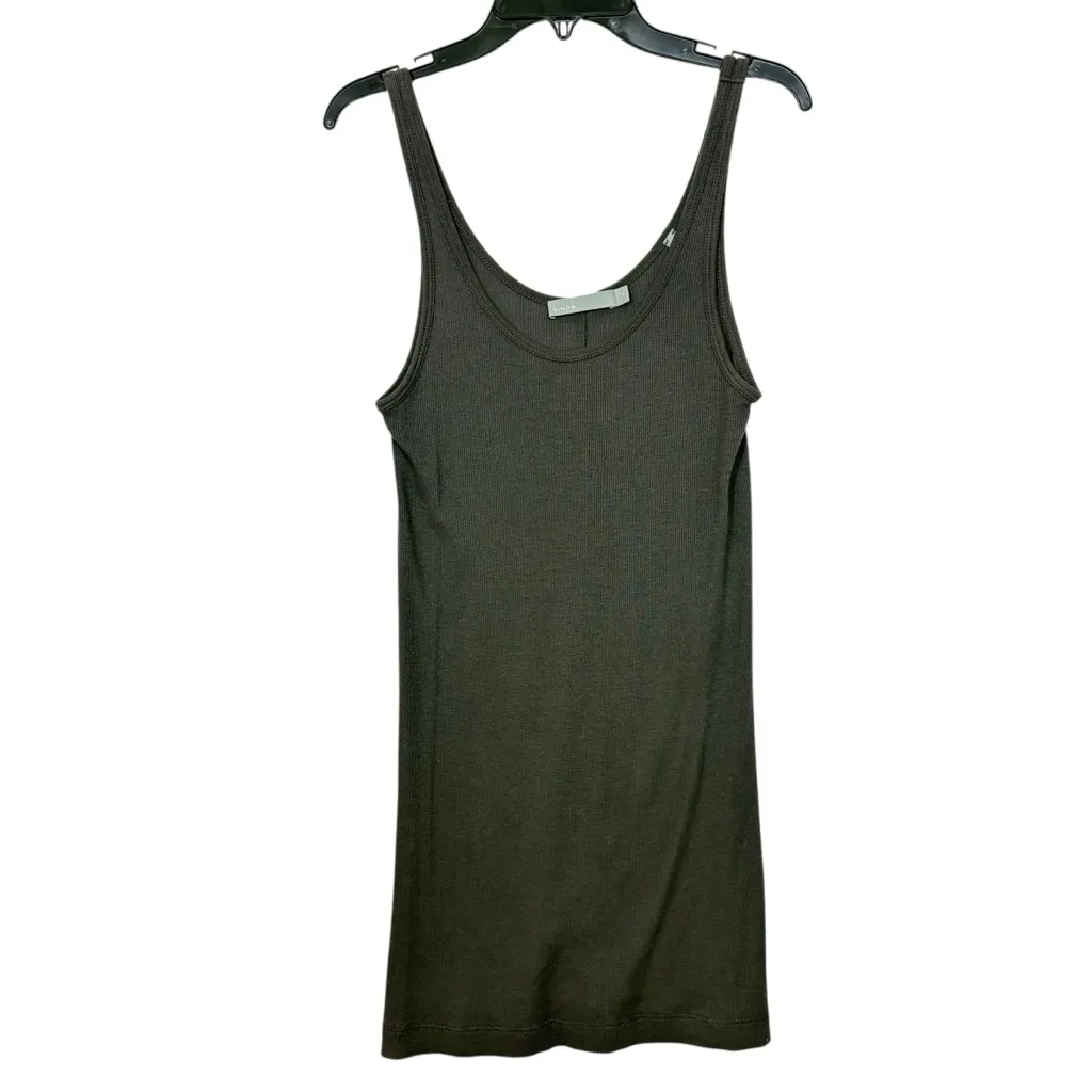 VINCE Gray Favorite Ribbed Tank Top M - Image 2