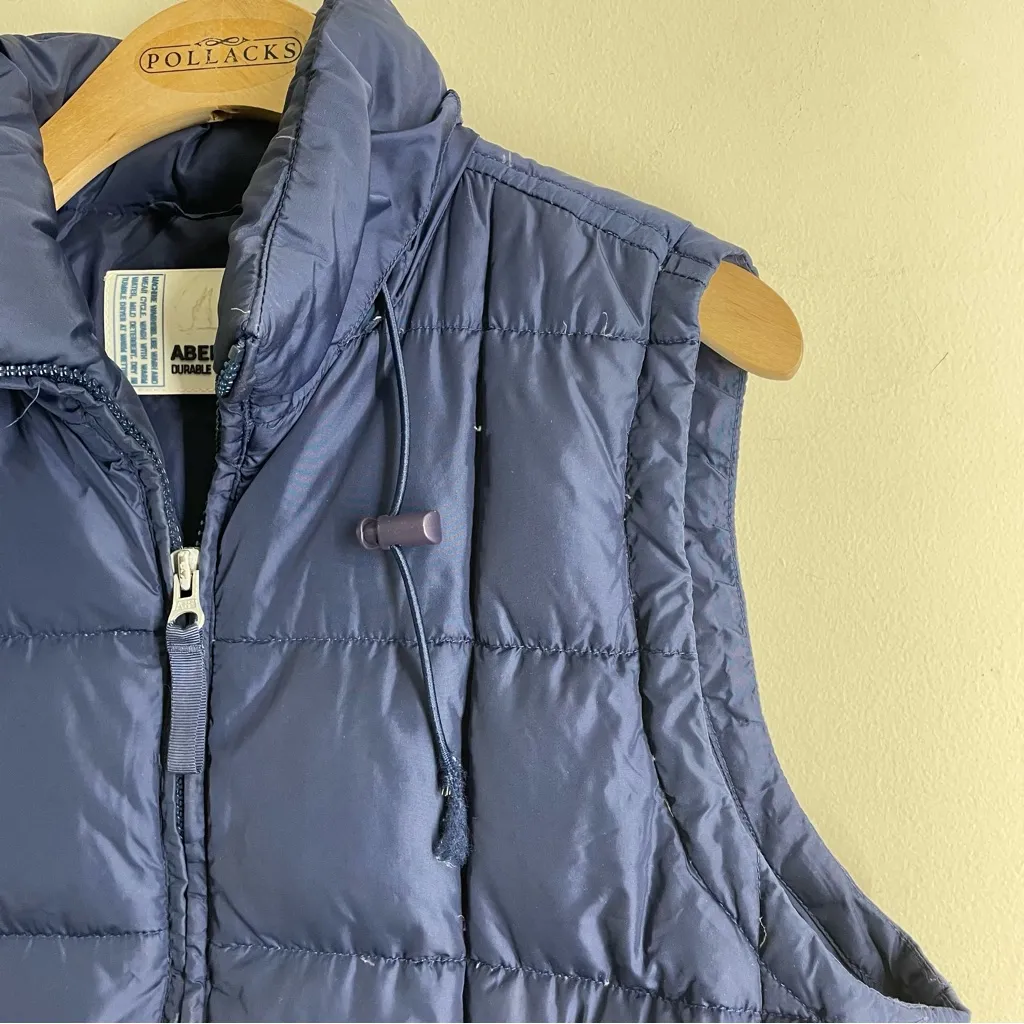 Abercrombie & Fitch Vintage Puffer Vest Blue Quilted Hooded Women’s Y2K - Image 3