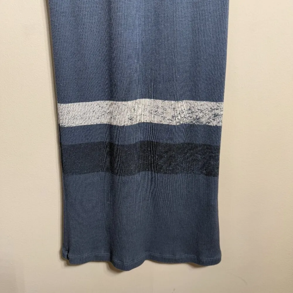 NWOT Revolve Monrow Striped Tank Midi Dress Women's Small Blue Steel Ribbed - Image 8