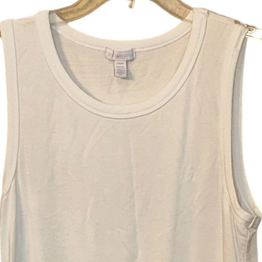 Beyond Yoga Out Of Town White Terry Cloth Sleeveless Elastic‎ Waist Dress Large - Image 2