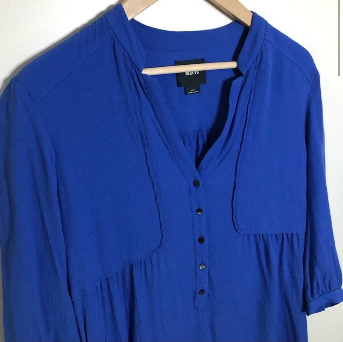 Powder Blue Split Neck Dress - Image 3