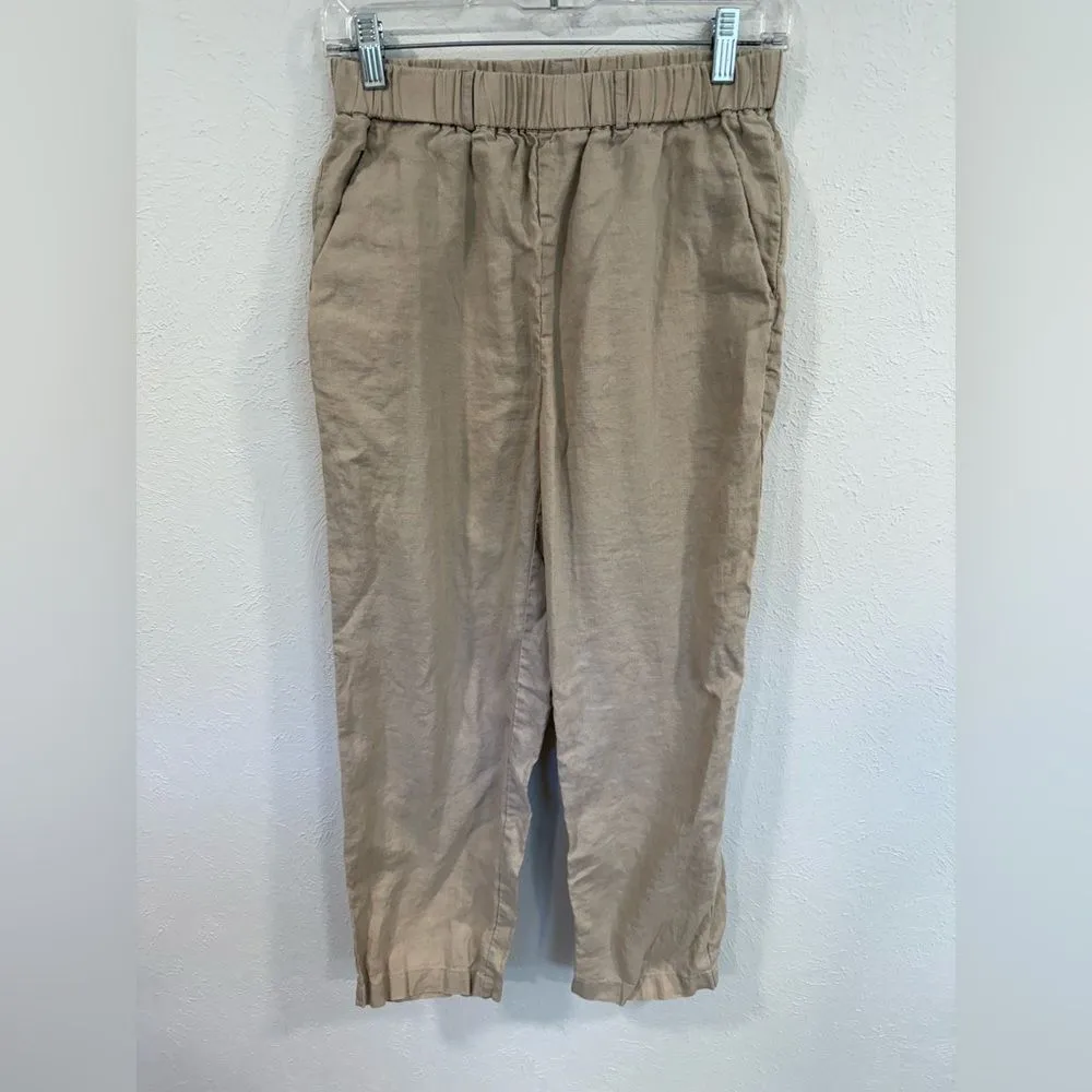 Quince European Linen Pants Driftwood Beige Khaki Size XS - Image 7