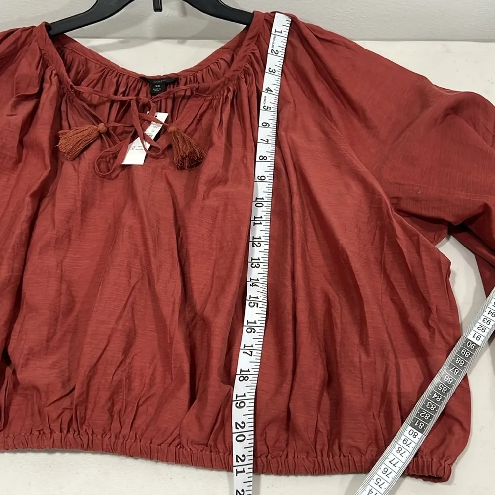J. Crew Tassel Tie Front Crop Top in Color Chimney Size 3X NWT - Image 10