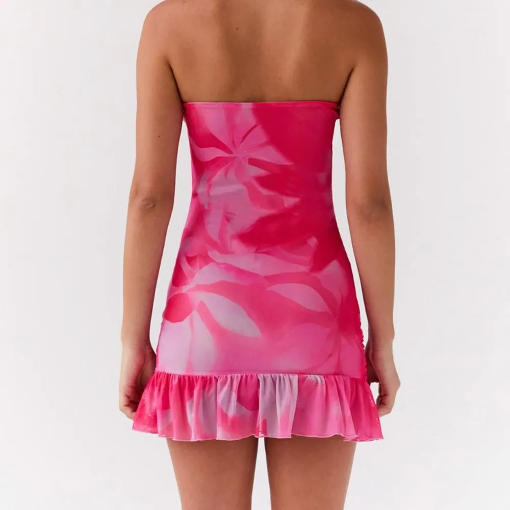 Peppermayo NWT Exclusive Pink Neon Blush Besa Mesh Strapless Mini Dress - Image 4