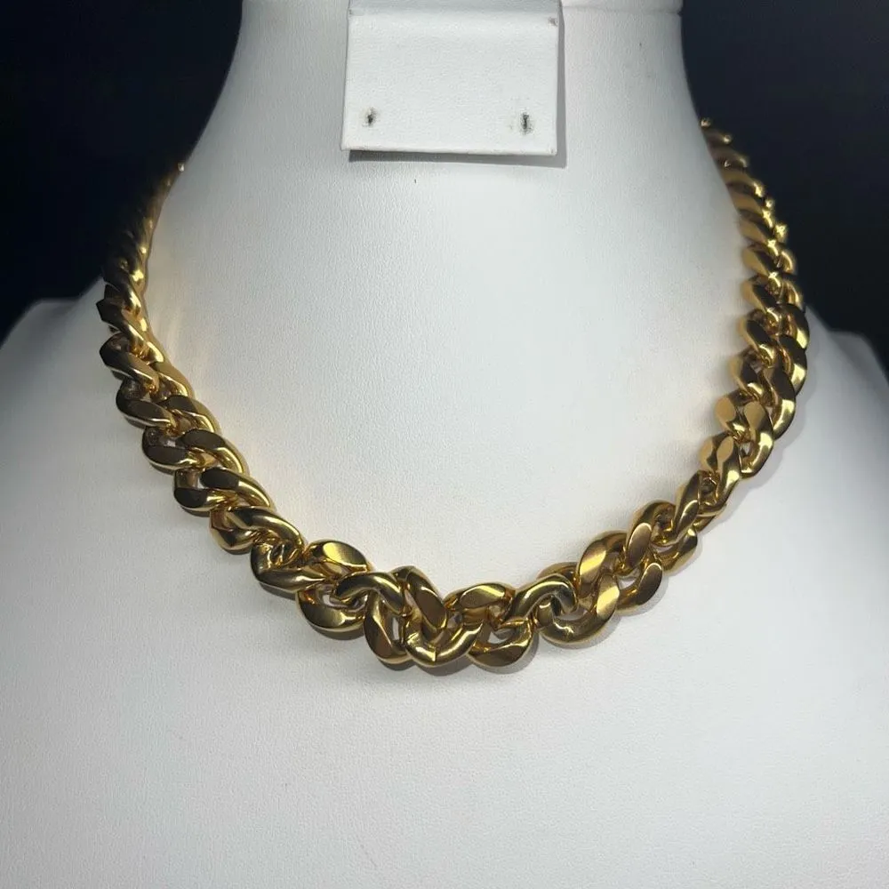 18KGF Solid Double Statement Chain‎ Gold - Image 2