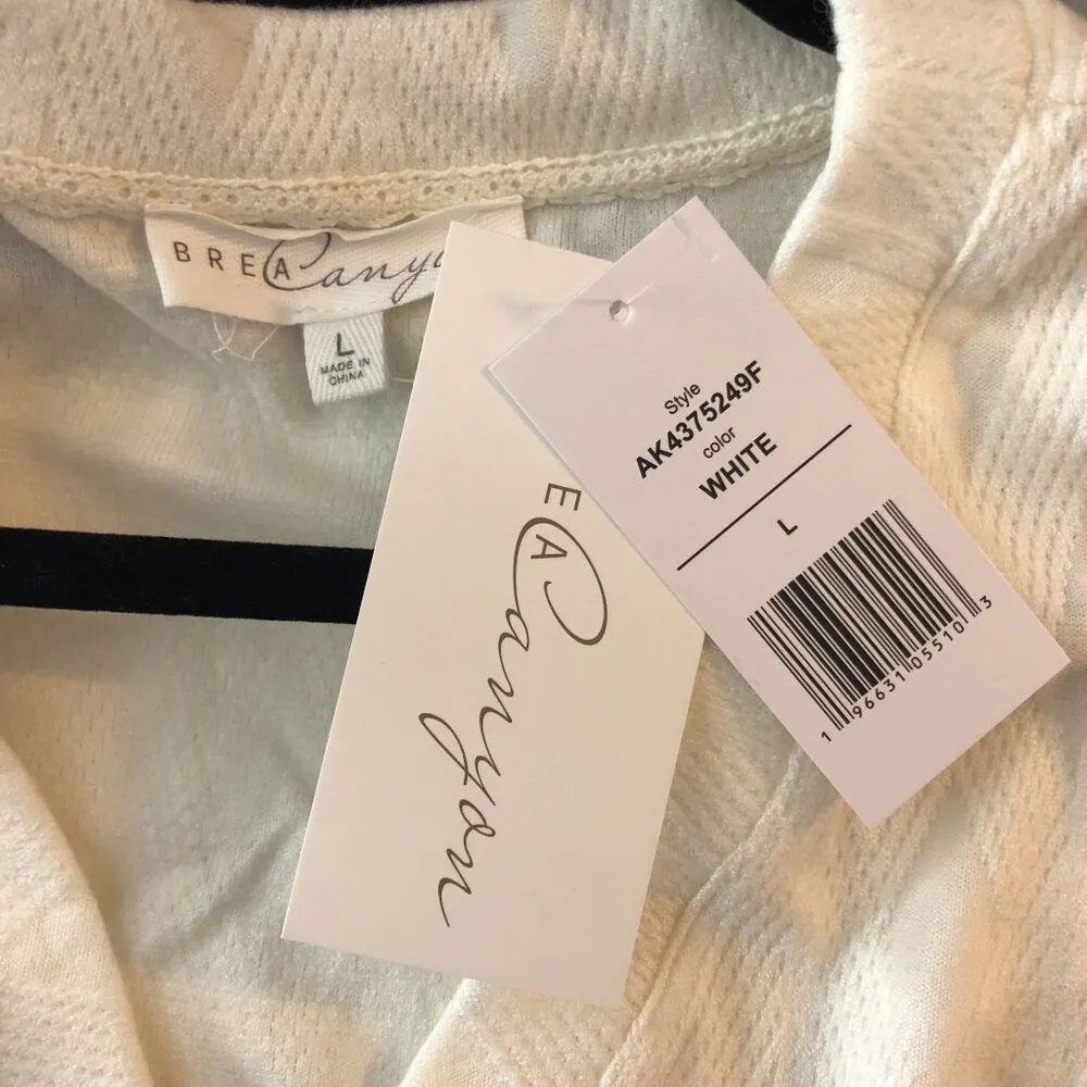 Brea Canyon Womens White Textured Sleeveless V - Image 3