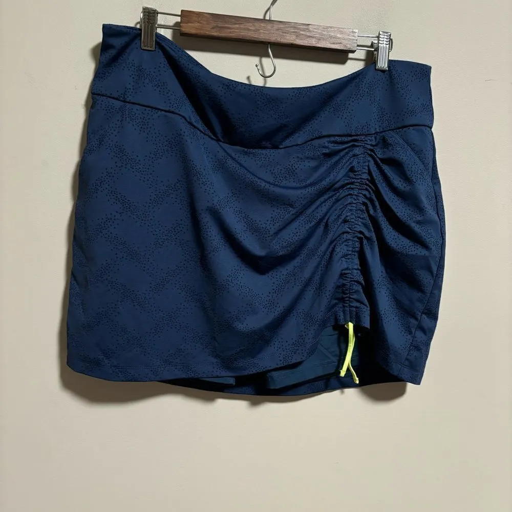 ADIDAS GOLF Tennis JACQUARD Cinch Skirt SKORT Tech Indigo- Size XL - Image 6