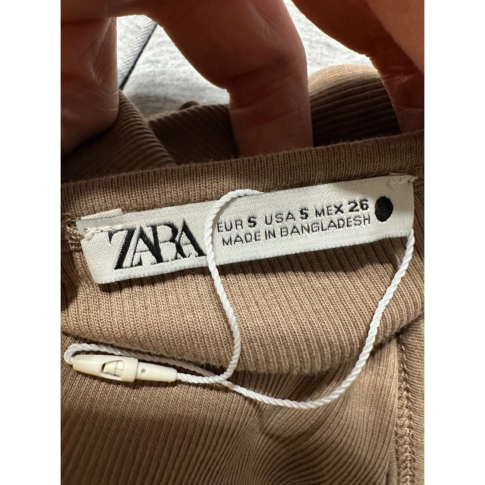 ZARA Ribbed Racerback Tank Top Brown Basic Layering Essential Women Size S - Image 5