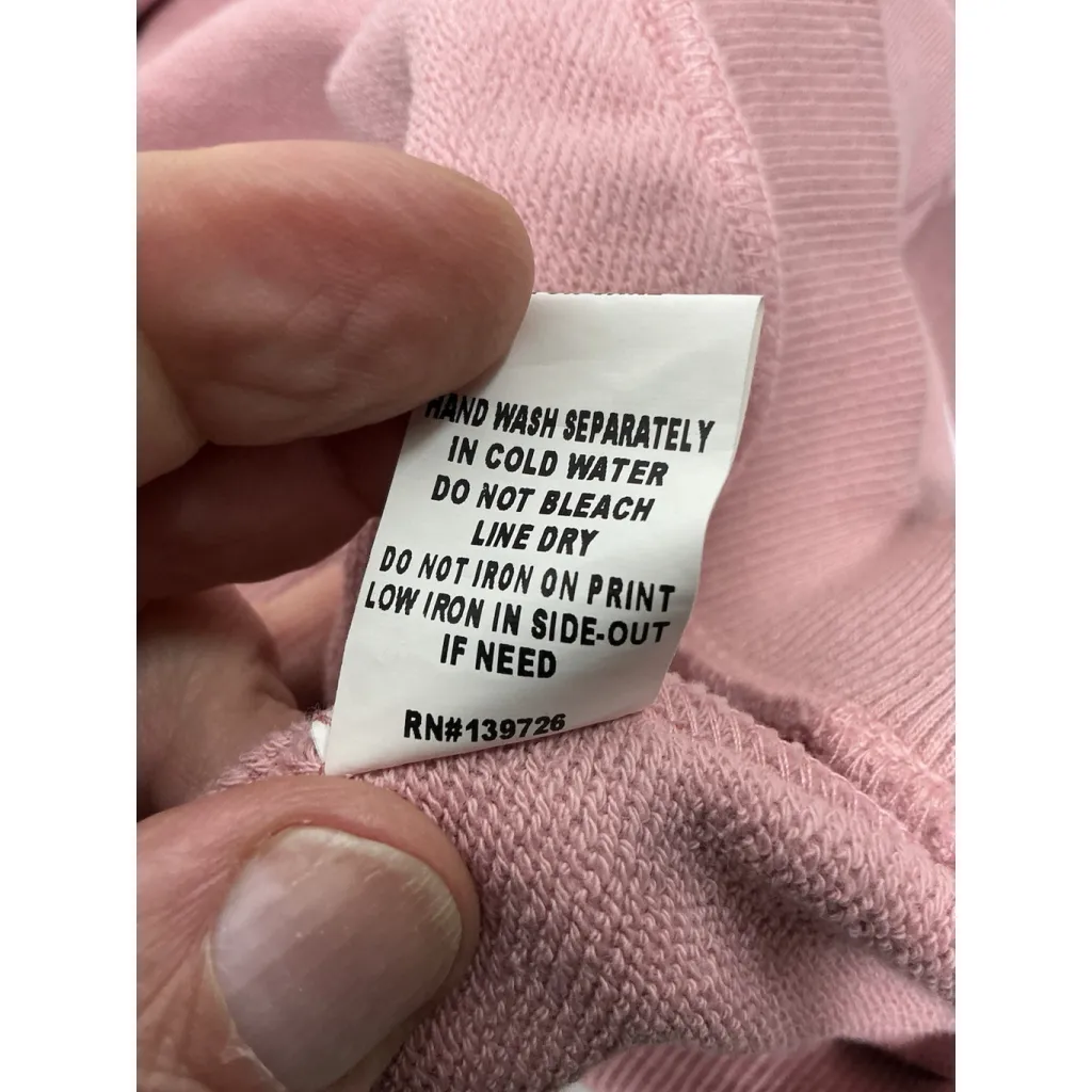 Womans Kittenish Long Sleeve Cropped Hoodie Small Pink Pockets - Image 5