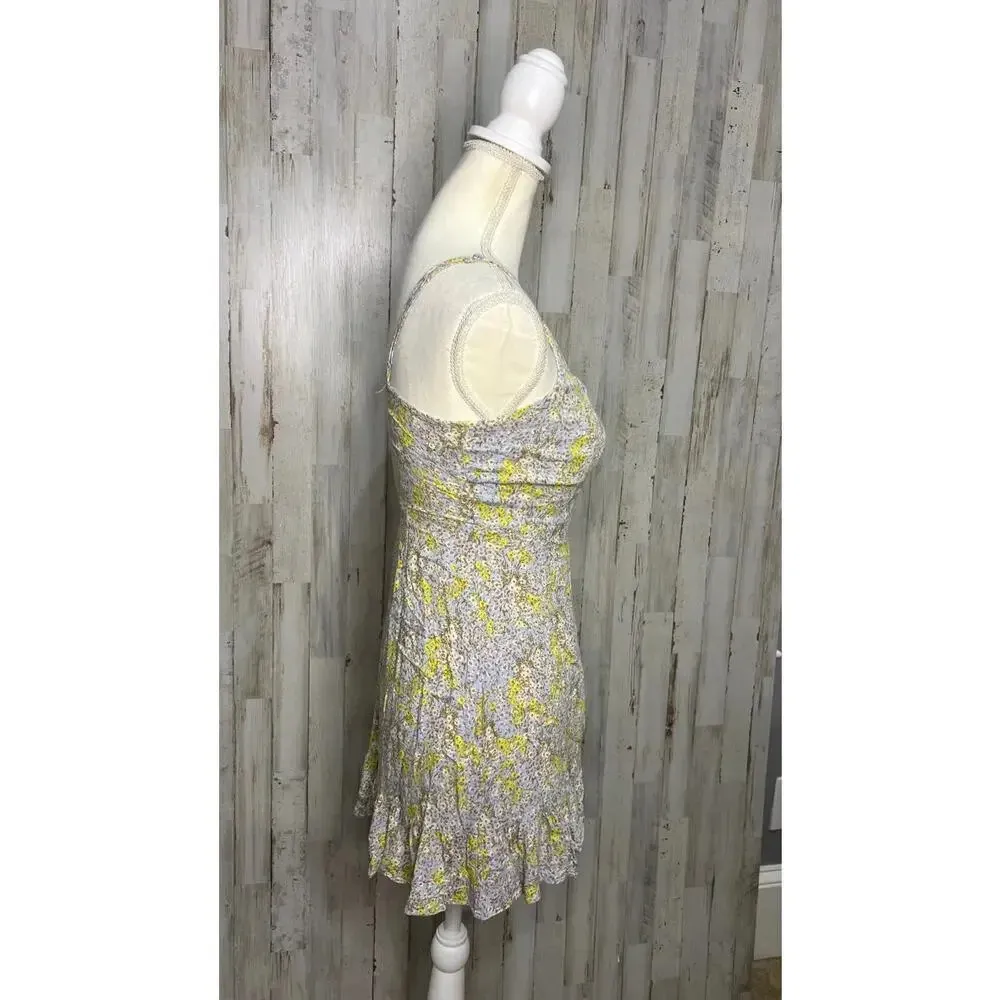 Free People Womens XS Floral Wrap Dress Sleeveless Mini Multicolor Summer Casual - Image 3