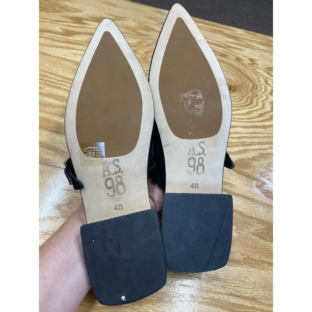 A.S.98 Ayden Flats Women's 9.5 Black Suede Slip - Image 6