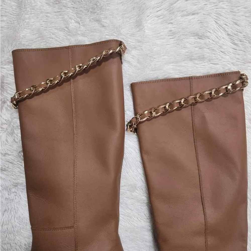 Anthropologie Alohas Black Leather Pier Boots With Chain Size 37. SH3 - Image 9