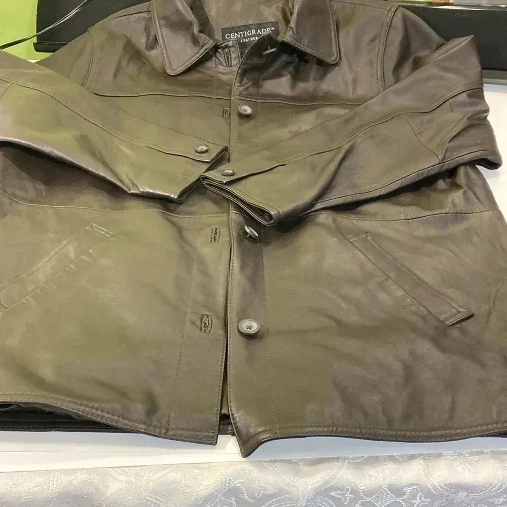 Centigrade leather jacket L Brown Size L - Image 10