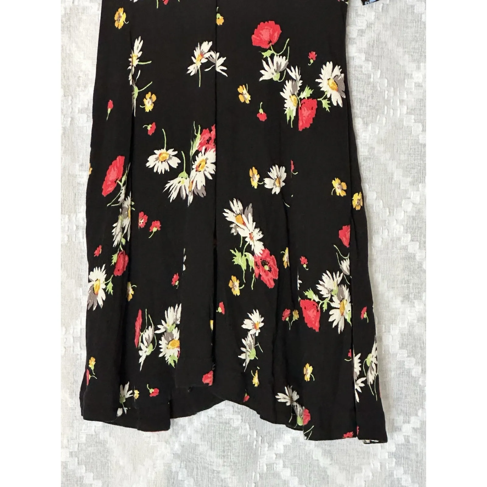 Free People Boho Mixed Print Mini Dress Size 2 Floral V Neck Festival - Image 6