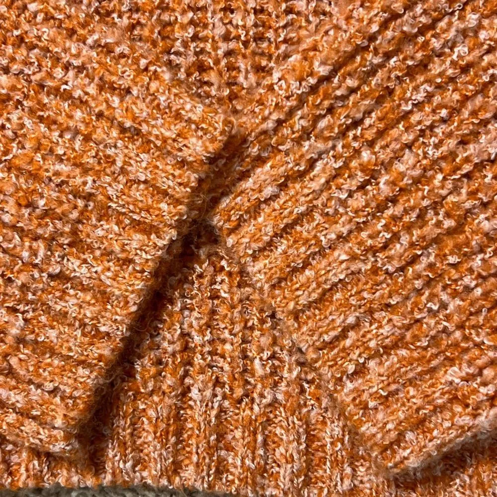 Sincerely Jules Orange Cropped Sweater Size L Mock Turtleneck Cozy Fall Size L - Image 8