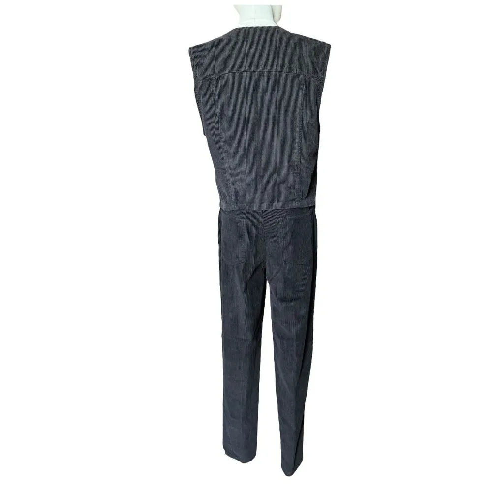 Y2K Vintage Corduroy Vest & High Waisted Pants by Kathy Ireland set size Medium - Image 4