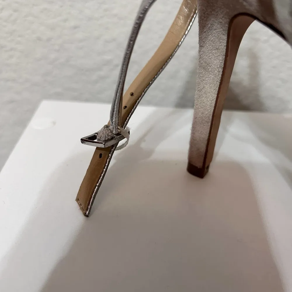 Enzo Angiolini Suede and Metallic Sandal Mixed Media Suede Leather Size 8 - Image 9