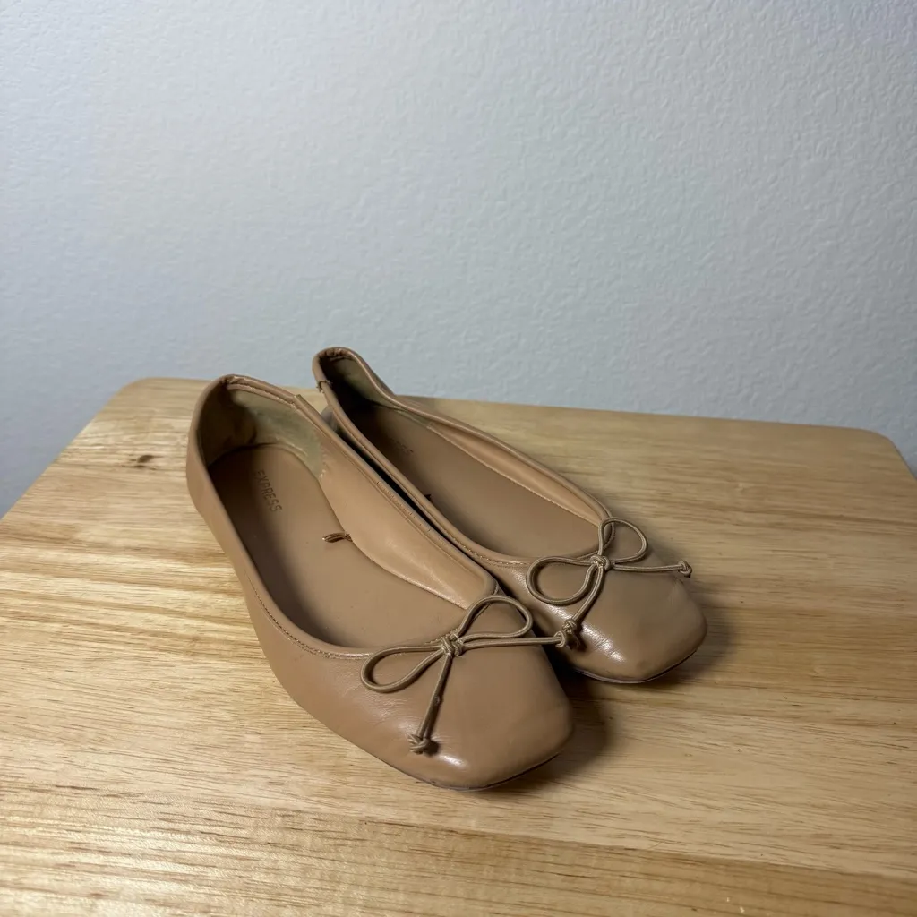 Express Women’s Square Toe Ballet Flats in Tan Size 7 - Image 4