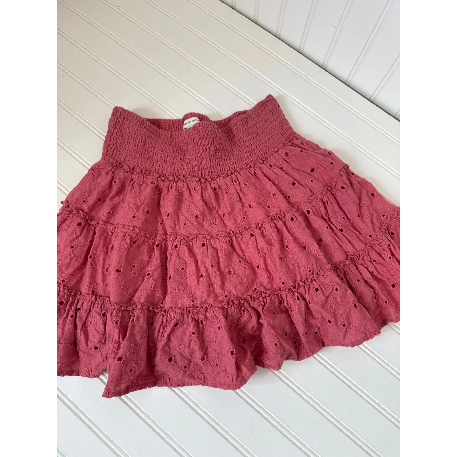 NWT Aerie & American Eagle LOT of 3 - Smocked Shorts & Skirt & Tee Bundle Sz XS - Image 2