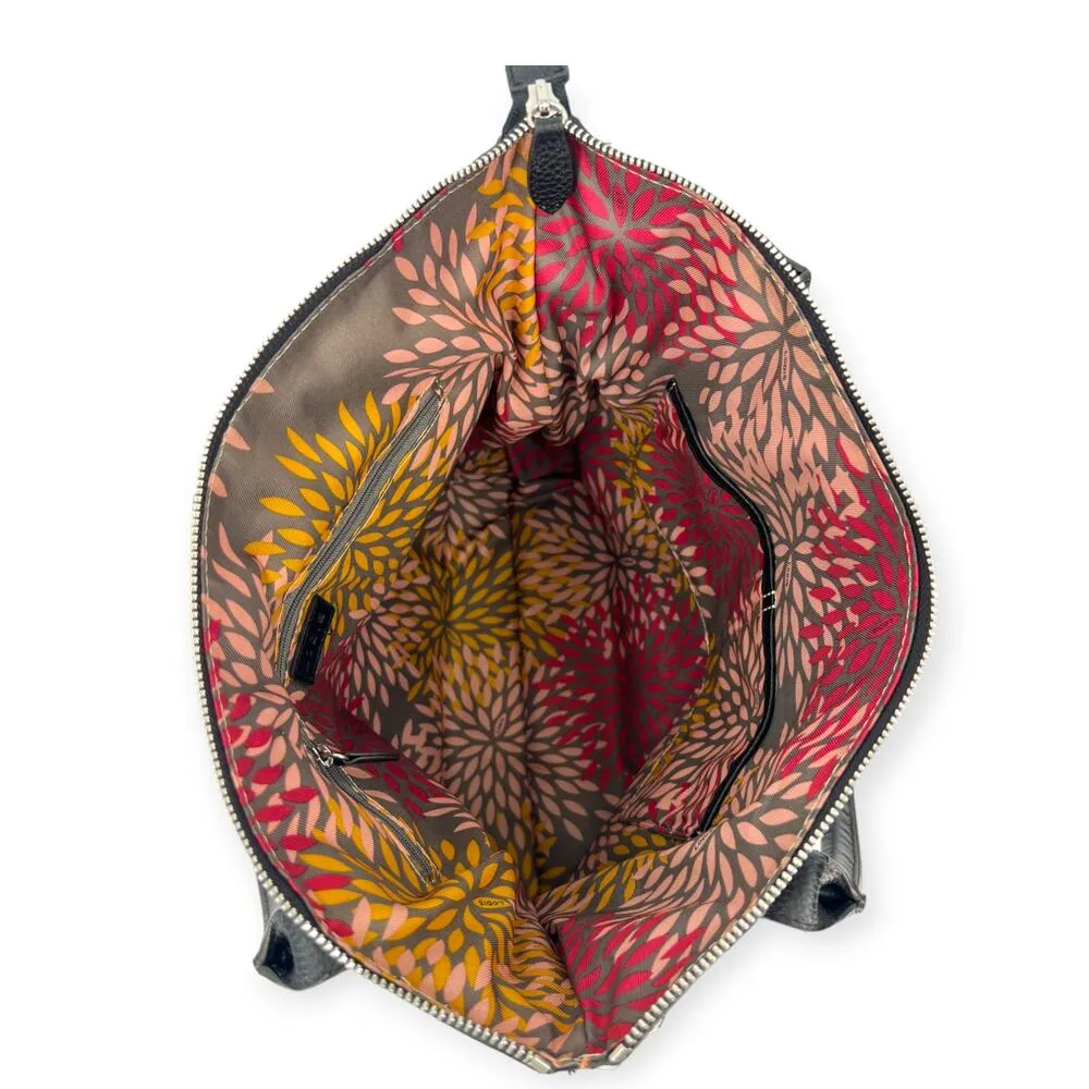 LODIS | Large | Siera Luxury Pebbled Leather Tote Bag Purse Travel Shoulder Black - Image 7