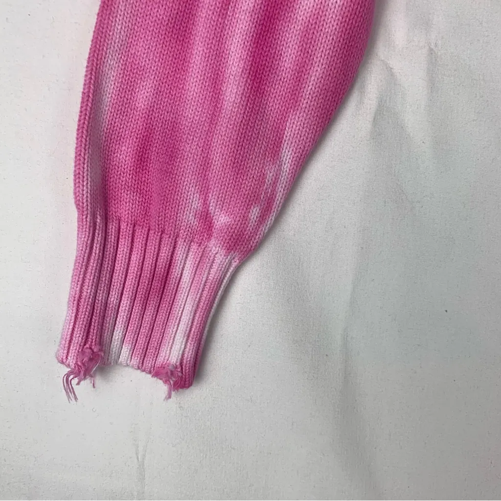 SEROYA ser.o.ya size medium new Paige cropped sweater pink tye dye line knit - Image 10