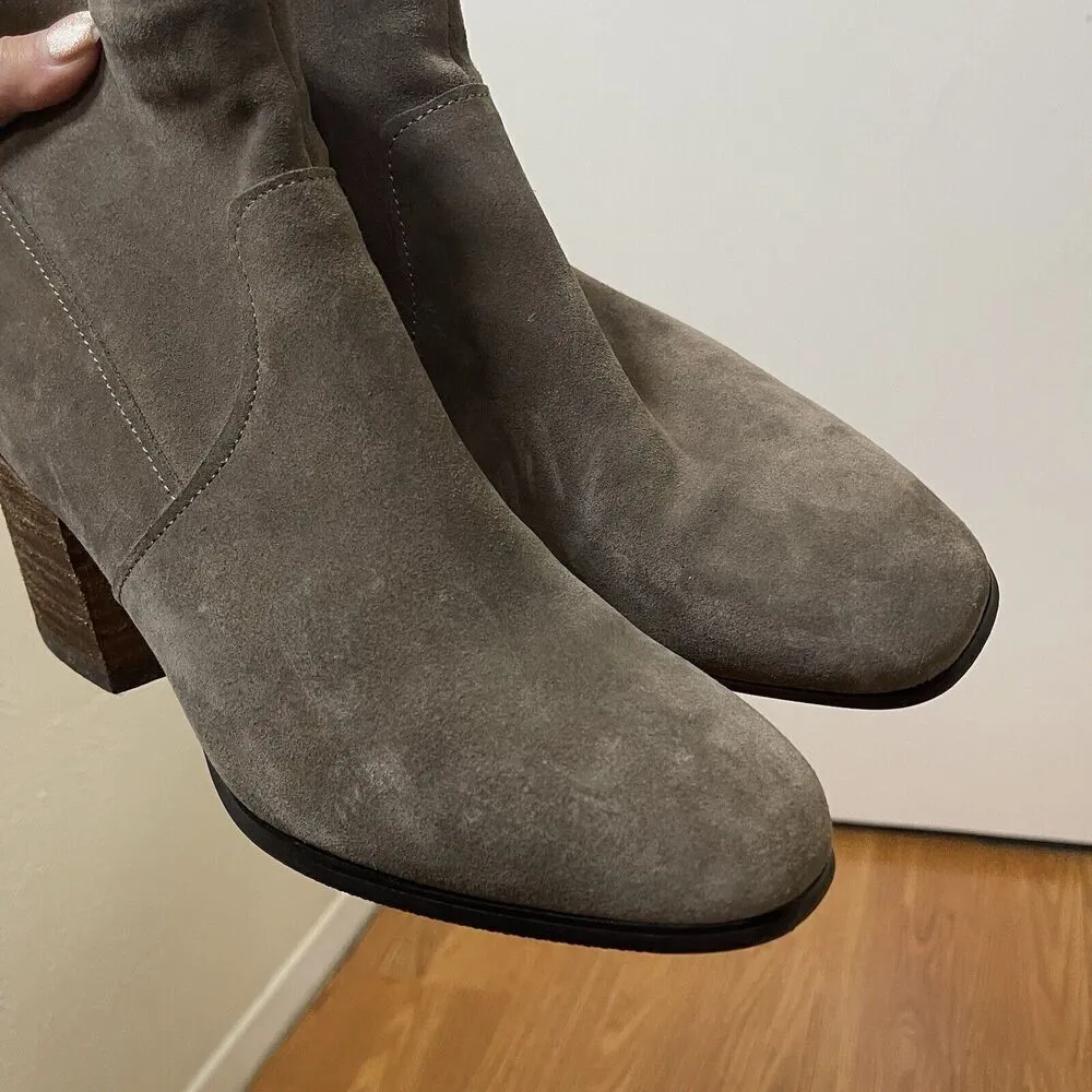 BLONDO brown taupe suede leather waterproof ankle heeled boots size 10 - Image 9